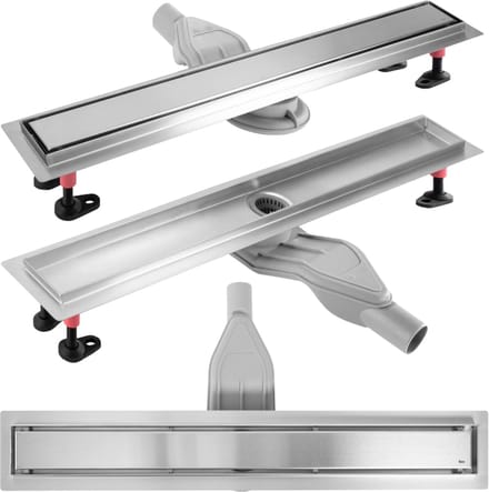 Rea Neox Superflow - Lineaire afvoer - douchegoot - Geborsteld Staal - 80 cm