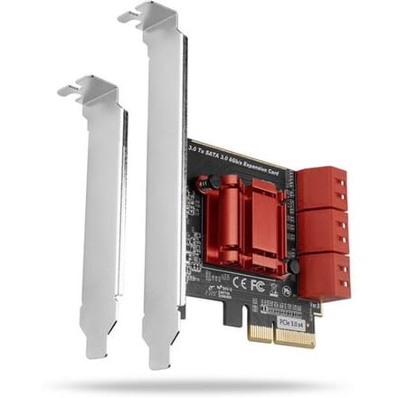AXAGON PCES-SA6 6 poorten SATA-controller PCIe x4 Incl. Low-Profile slotplaat, Passieve koeling