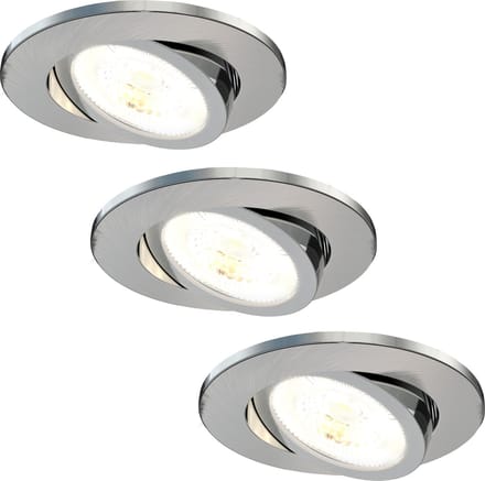 Ledvion - 3X LED Inbouwspot - RVS - Dimbaar - 7W - IP65 - CCT - COB - Ø90mm