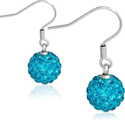 Montebello Oorbellen Corry Blue - 316L Staal - Shamballa - ∅10mm - 28mm