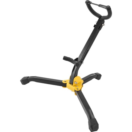 Support de Saxophone Pliant Portable Support pour Saxophone Alto Ténor pour Présentation avec Base Triangulaire Métallique Réglable black