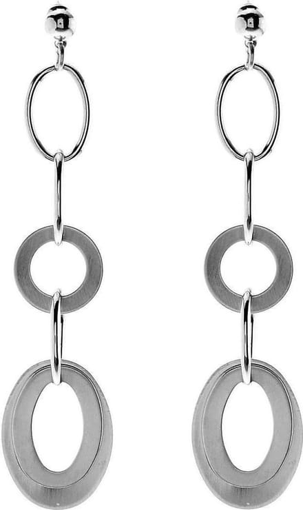 Behave - Oorbellen mat zilverkleur lang design - minimal chic look