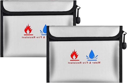 Vlamvertragende Documententas en Geldsafe, 23 x 17,5 cm, Set van 2, Ideaal voor Documenten, Geld en Sieraden Opslag