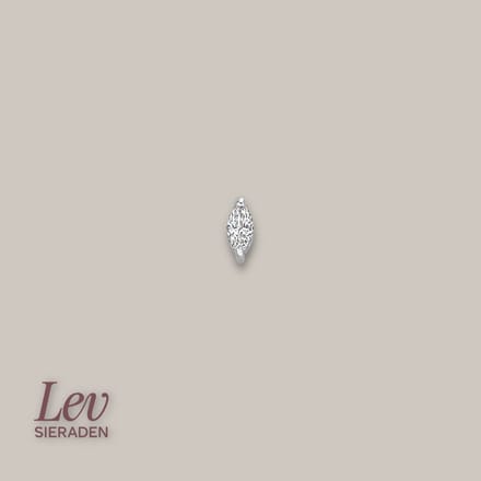 Lev Sieraden - Marquise labret 5mm - Gerhodineren 925 zilver