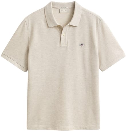 GANT heren polo shirt pique shield logo grijs III