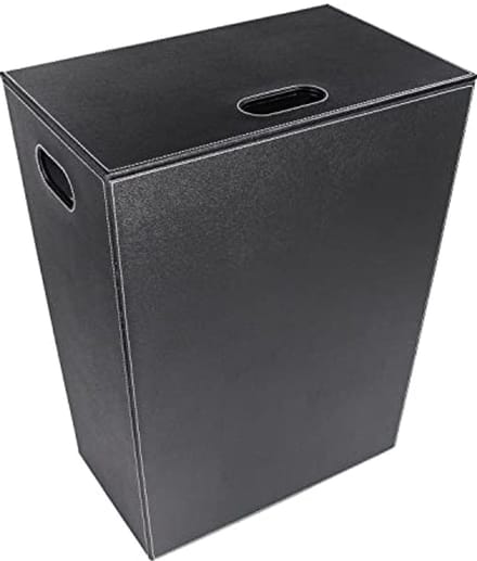 Zwarte Wasmand en Afvalemmer - 60 cm Kunstlederen Manden
