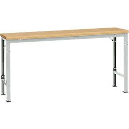 Manuflex AU7085.7035 Werk achtergrond tafel universele speciale met multiplex plaat, bxdxh = 1750 x 800 x 722-1022 mm Grijs-wit (RAL 7035)