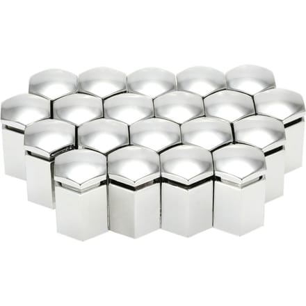 Set van 20 stuks 17 mm autowielmoerboutkappen kunststof doppen voor Vauxhall zilver