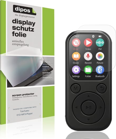 dipos – 4x Matte Beschermfolie geschikt voor Taichaeu 01D MP3-Player | Krasbestendige & antireflecterende Screenprotector Ultra-Thin