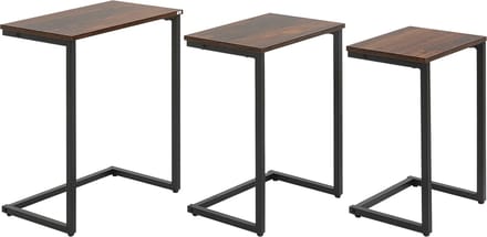 HOMCOM Beistelltisch-Set mit Stahlrahmen 839-608V00