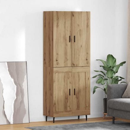 vidaXL - Highboard - 2 - st - Artisan - Eiken - 69,5 - x - 34 - x - 180 - cm - Bewerkt - hout
