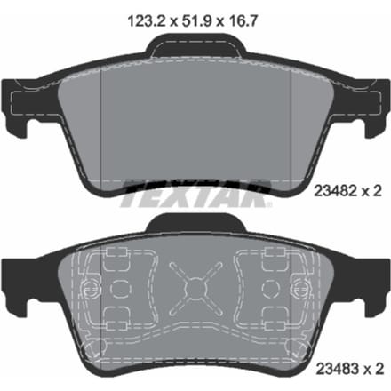 Remblokset TEXTAR 2348202, achter