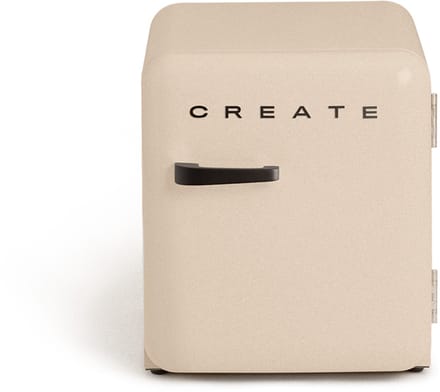 CREATE - Koelkast in retrostijl - Zand - Handvat Zwart - FRIDGE RETRO 48L