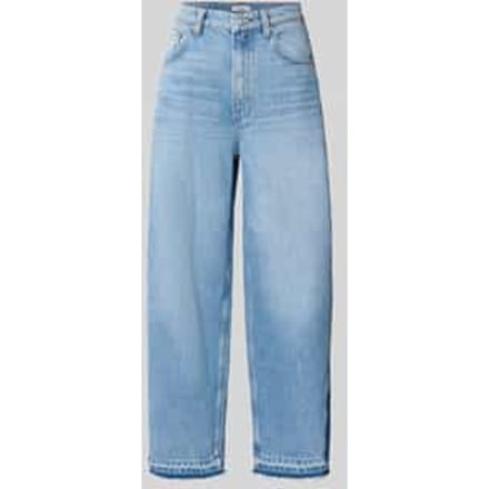Kort barrel fit jeans van katoen-ananasmix