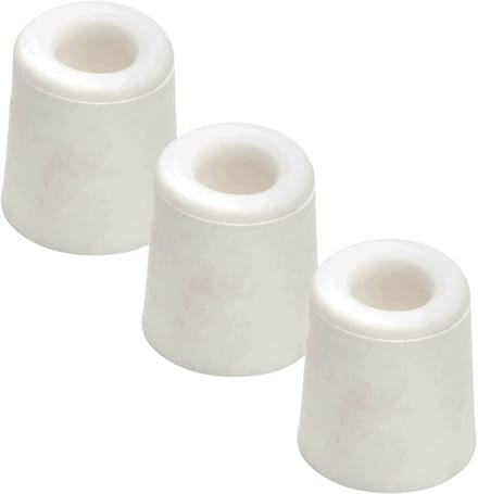 Benson Deurbuffers / deurstoppers rubbers - 3x - wit - 30 x 30 mm - met schroefbevestiging