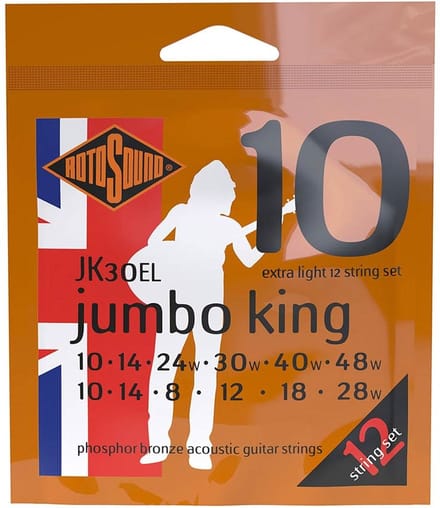 Rotosound JK30EL snaren set acoustic 12 phosphor bronze wound 10-48, extra light