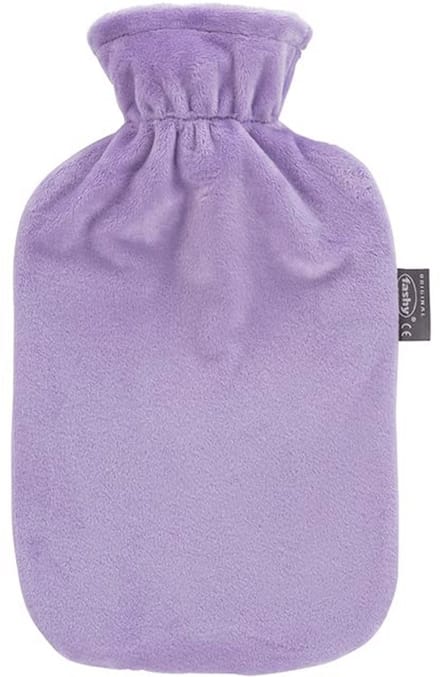 Warmwaterkruik met fleece hoes - 2 liter, lila