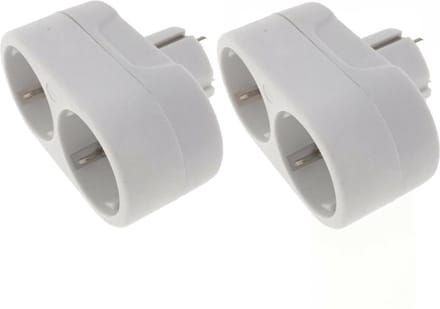 Benson Stopcontact Splitter - 5x stuks - duo - wit - randaarde - stopcontactsplitters