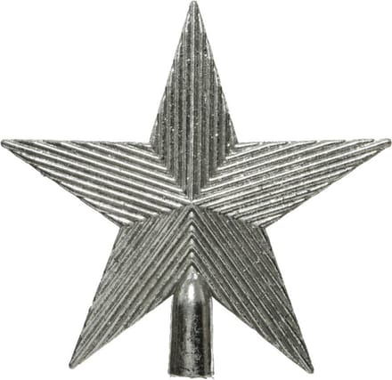 Decoris Kunststof ster piek - zilver antiek - 19 cm - kerstboom topper