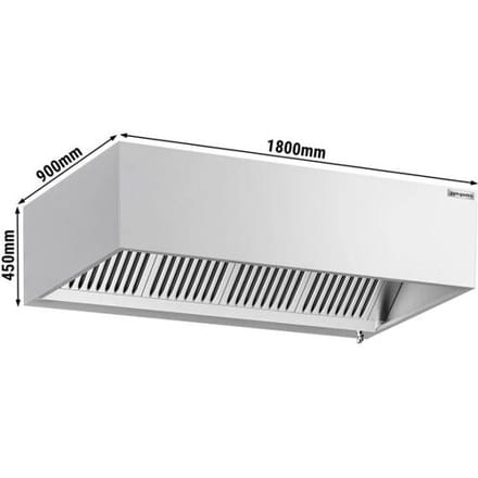 GGM Gastro Induktions-Kastenhaube - 1800mm - ohne Motor - mit Filter & Licht