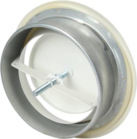 Ventilatie afvoer ventiel metaal Ø 80 mm RAL 9010 met montagebus - DVS80