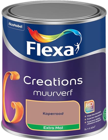 Flexa - Creations Muurverf Extra Mat - Koperrood - Mengverf - 1 L