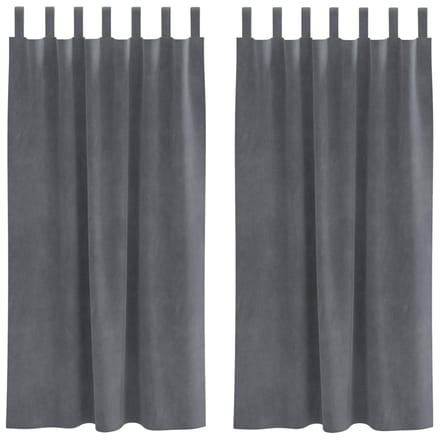vidaXL - Gordijnen - 2 - st - Lichtgrijs - 140 - x - 175 - cm - fluweel