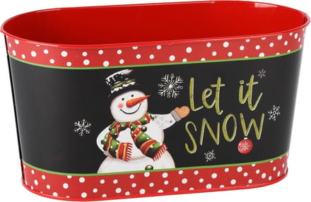 Dekoratief | Bakje ovaal 'Let It Snow', metaal, 23x12x12cm | A245774