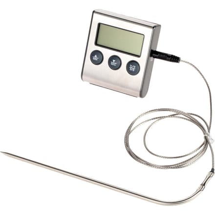 Digitale kookthermometer Keukentimer met roestvrijstalen sonde white