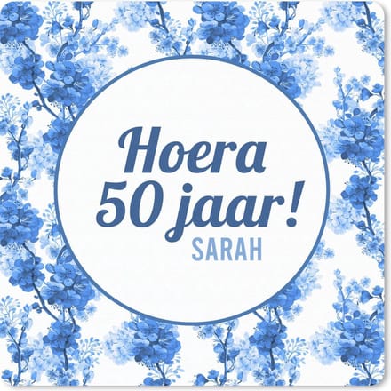Muismat 20x20 cm - Mousepad Jubileum - 50 Jaar - Sarah - Bloem - Muismatten