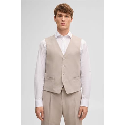 Vest Gyl met linnenaandeel, beige
