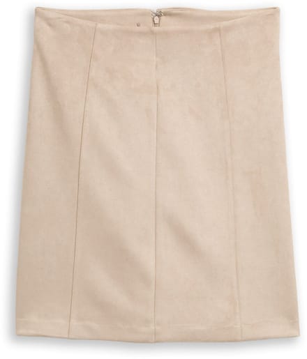 Tom Tailor - Suède-look rok - Maat 42 - soft taupe grey
