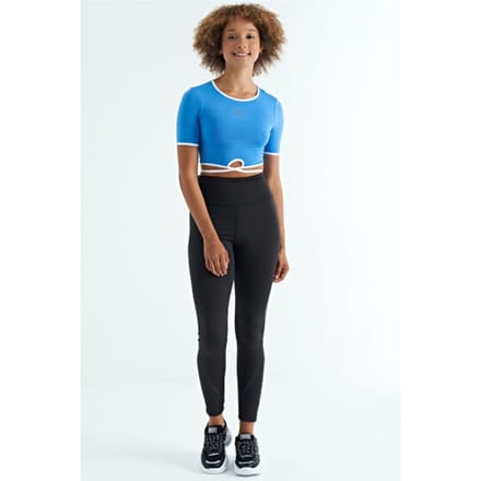 Elastische Crop T-Shirt met Ronde Hals