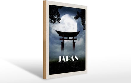 Holzschild Reise 30x40cm Japan Shinto Miyajima Kultur Religion
