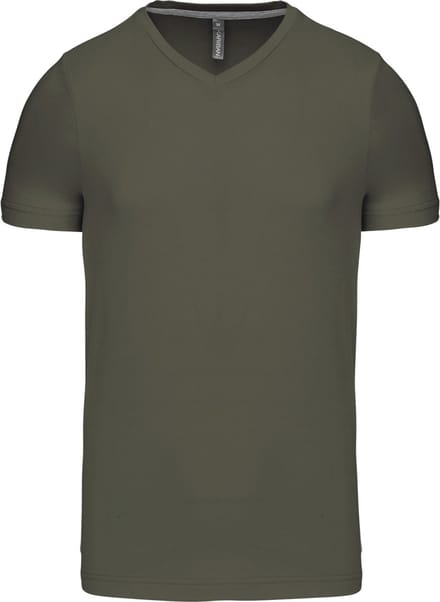 Kariban T-shirt V-hals korte mouwen K357 - Dark Khaki - 4XL
