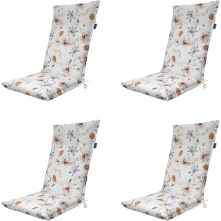Madison - Tuinstoelkussen Hoge Rug Florina natural - Ca. 123x50 cm - Set van 4