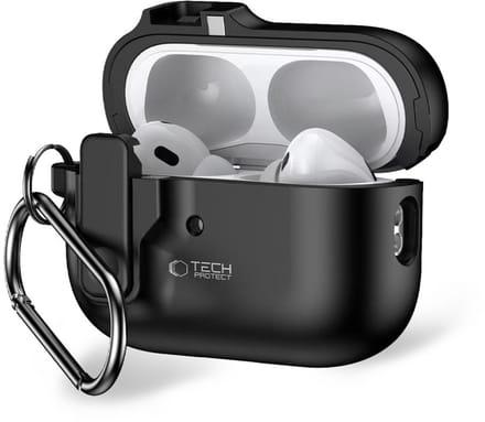 Tech-Protect Slim Hook Case with Carabiner for Apple AirPods Pro 1/2 - Black