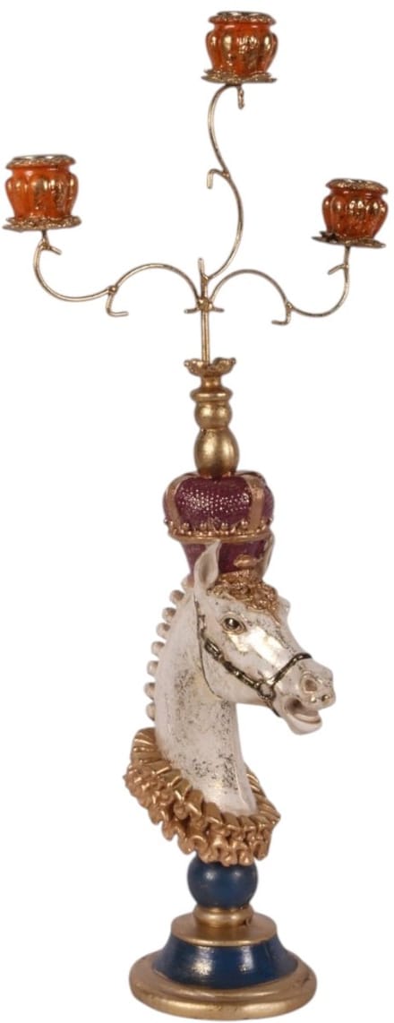 Baroque - Kandelaar - Kandelaar Paard 55 cm - Resin - Multi - 55x16 cm - Polyresin