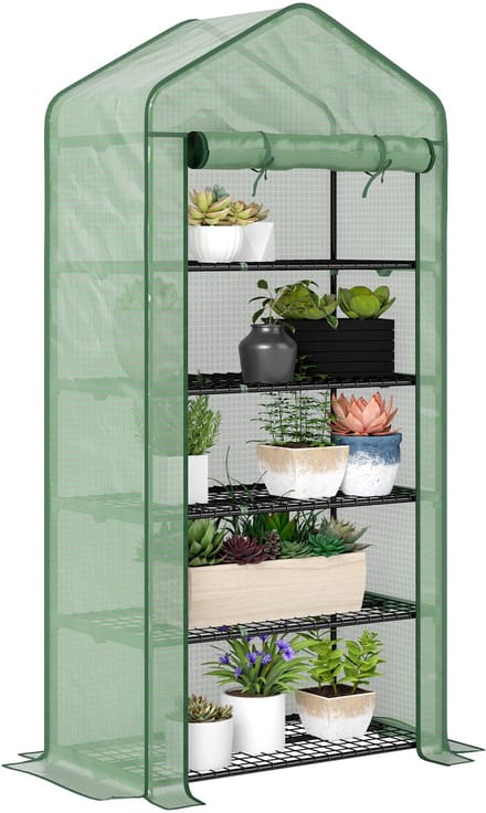 Outsunny-Kas-90x49x193cm-Staal-Groen