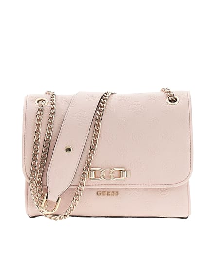 GUESS schoudertas Anise Convertible Xbody Flap Light Rose Logo roze
