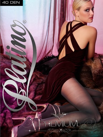 Platino semi opaque 40 den panty maat 44/46 zwart