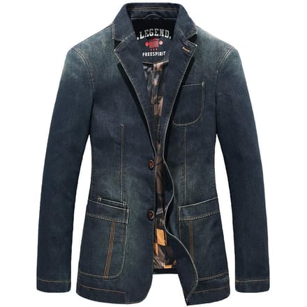 Denim Pak Heren Business Casual Losse Grote Maat Jeugd Denim Pak Jas Jas M gray