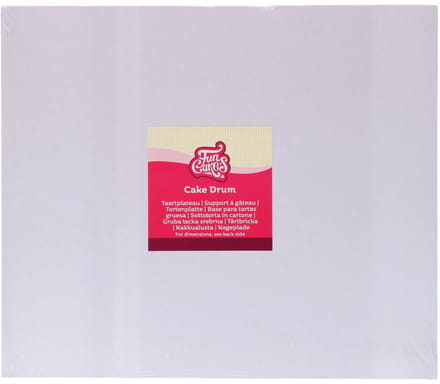 FunCakes Cake Drum Rechthoek - Wit - 45x35 cm / 12 mm - Taartonderlegger - Taartkarton