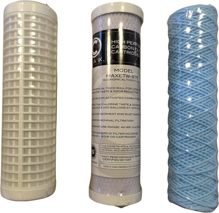 S-Line vervangpatronen 3-voudige regenwaterfilter - groffilter - fijnfilter - actief kool