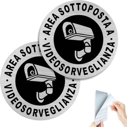 Videobewakingsgebied, Aluminium Waarschuwingsbord, 10 cm, 2 Stuks
