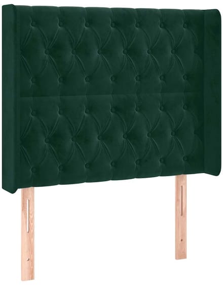 vidaXL - Hoofdbord - met - randen - 93x16x118/128 - cm - fluweel - donkergroen