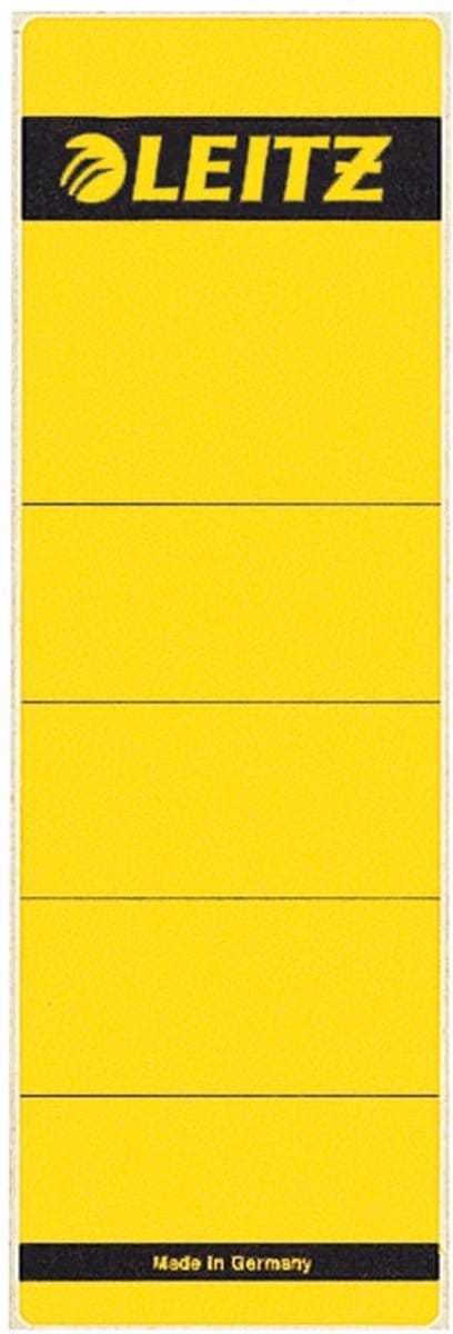 Rugetiket leitz 1642 62x192mm geel | 10 stuks