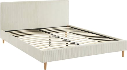sweeek - Bed met lattenbodem en hoofdeinde, b 211 x d 167,5 x h 89cm, corduroy afwerking