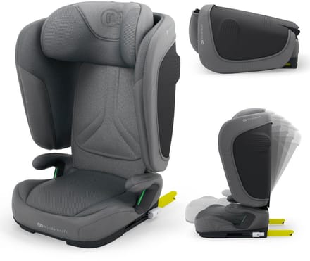 Kinderkraft UNITY 2 Autostoel – 100-150 cm – Met Isofix – Groep 2/3 – Grijs