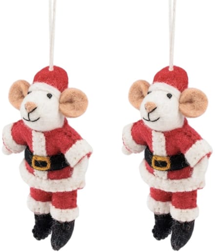 Kerstmuis (set 2) Vilten kersthanger Sjaal met Verhaal